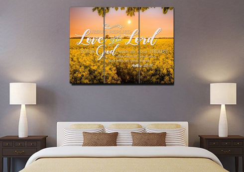 Matthew 22:37 Love the Lord with all your Heart Canvas Wall Art Print