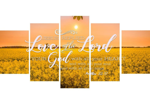 Matthew 22:37 Love the Lord with all your Heart Canvas Wall Art Print