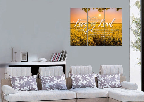 Matthew 22:37 Love the Lord with all your Heart Canvas Wall Art Print