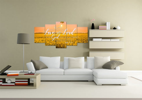 Matthew 22:37 Love the Lord with all your Heart Canvas Wall Art Print
