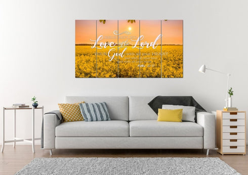 Matthew 22:37 Love the Lord with all your Heart Canvas Wall Art Print