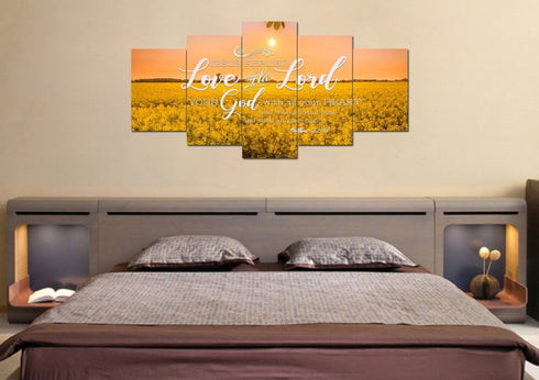 Matthew 22:37 Love the Lord with all your Heart Canvas Wall Art Print