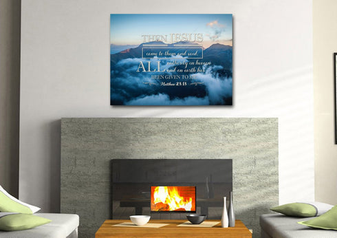 Matthew 28:18 Canvas Wall Art Print - Christian Walls