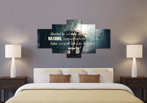 Matthew 28:19 Canvas Wall Art Print - Christian Walls