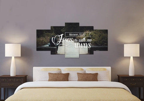 Matthew 28:20 Jesus is with me Always Canvas Wall Art Print - Christian Walls