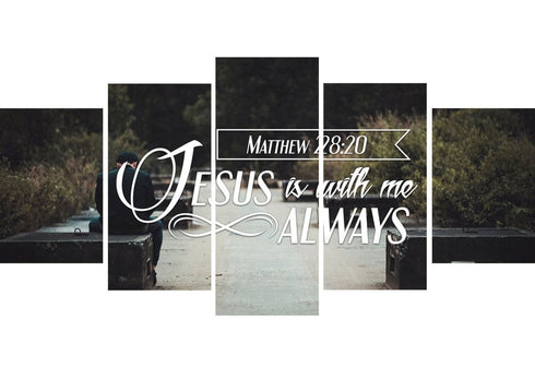 Matthew 28:20 Jesus is with me Always Canvas Wall Art Print - Christian Walls