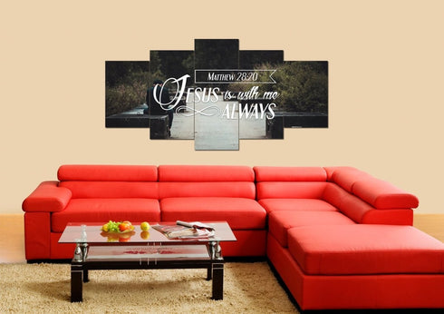 Matthew 28:20 Jesus is with me Always Canvas Wall Art Print - Christian Walls