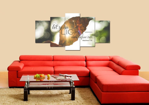 Matthew 5:16 Let your Light Shine Before Men Canvas Wall Art Print - Christian Walls
