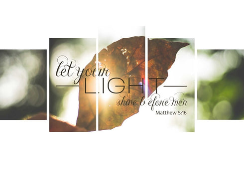 Matthew 5:16 Let your Light Shine Before Men Canvas Wall Art Print - Christian Walls