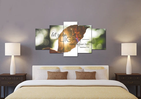 Matthew 5:16 Let your Light Shine Before Men Canvas Wall Art Print - Christian Walls