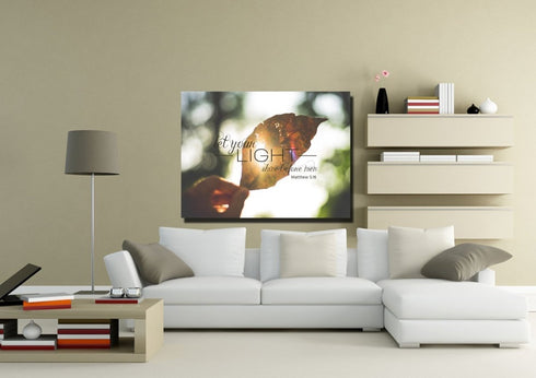 Matthew 5:16 Let your Light Shine Before Men Canvas Wall Art Print - Christian Walls
