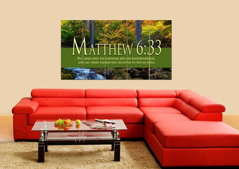 Matthew 6:33 Canvas Wall Art Print - Christian Walls