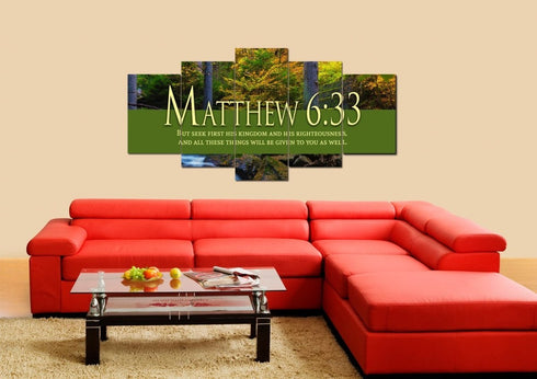 Matthew 6:33 Canvas Wall Art Print - Christian Walls