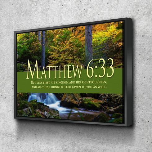 Matthew 6:33 Canvas Wall Art Print - Christian Walls