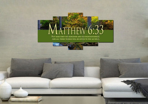 Matthew 6:33 Canvas Wall Art Print - Christian Walls