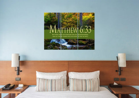 Matthew 6:33 Canvas Wall Art Print - Christian Walls