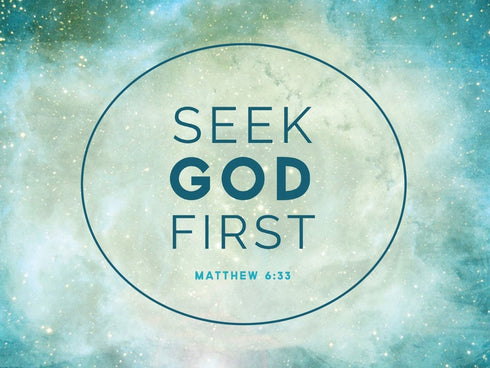 Matthew 6:33 Seek God First Bible Verse Canvas Wall Art
