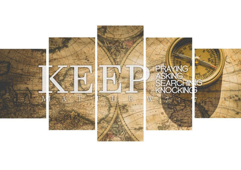 Matthew 7:7 Canvas Wall Art Print - Christian Walls