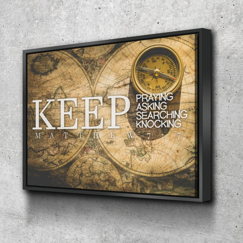 Matthew 7:7 Canvas Wall Art Print - Christian Walls