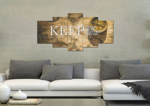Matthew 7:7 Canvas Wall Art Print - Christian Walls