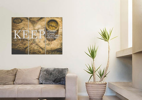 Matthew 7:7 Canvas Wall Art Print - Christian Walls