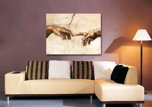 Michelangelo's Creation of Adam Canvas Wall Art