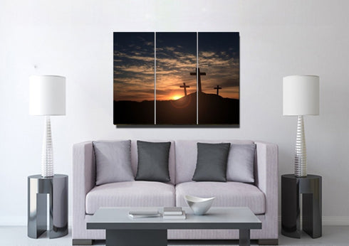 Mount Calvary Sunrise & Sunset - Christian Canvas Wall Art