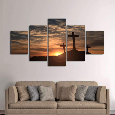 Mount Calvary Sunrise & Sunset - Christian Canvas Wall Art