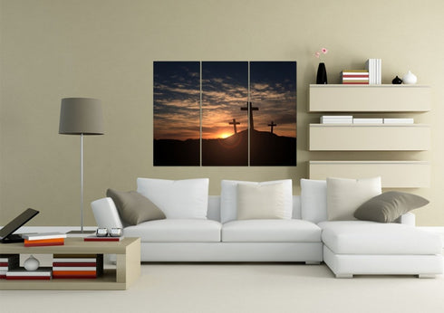 Mount Calvary Sunrise & Sunset - Christian Canvas Wall Art