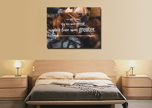 My Sin was Great, Your Love was Greater Canvas Wall Art Print