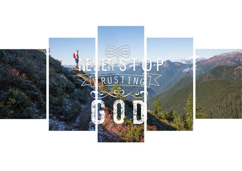 Never Stop Trusting God Canvas Wall Art Print - Christian Walls