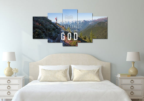 Never Stop Trusting God Canvas Wall Art Print - Christian Walls