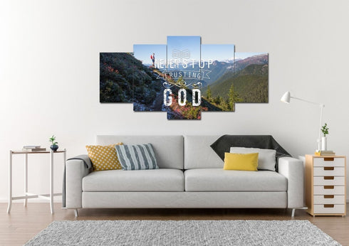 Never Stop Trusting God Canvas Wall Art Print - Christian Walls