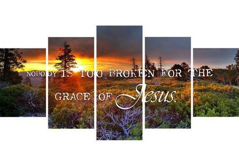 Nobody is Too Broken for the Grace of Jesus Wall Art Canvas Print