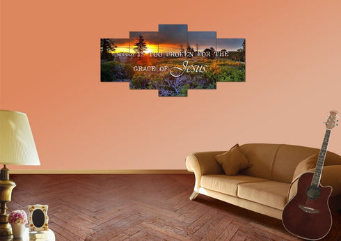 Nobody is Too Broken for the Grace of Jesus Wall Art Canvas Print