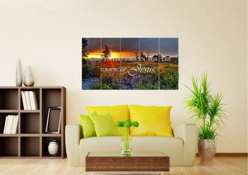 Nobody is Too Broken for the Grace of Jesus Wall Art Canvas Print