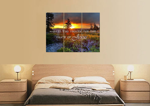 Nobody is Too Broken for the Grace of Jesus Wall Art Canvas Print