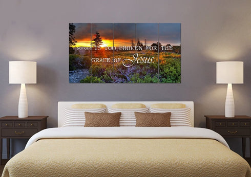Nobody is Too Broken for the Grace of Jesus Wall Art Canvas Print