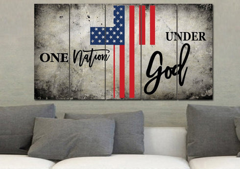 One Nation Under God #16 American Flag Patriotic Wall Art