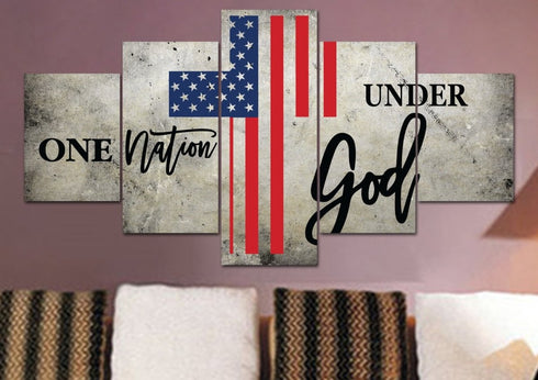 One Nation Under God #16 American Flag Patriotic Wall Art