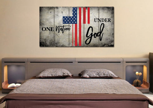One Nation Under God #16 American Flag Patriotic Wall Art