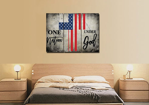 One Nation Under God #16 American Flag Patriotic Wall Art