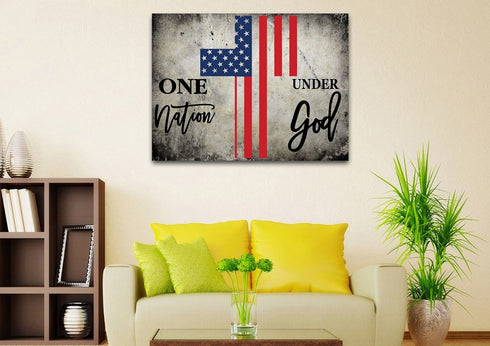 One Nation Under God #16 American Flag Patriotic Wall Art