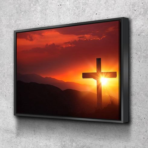 Orange Sunset on Cross #3 Canvas