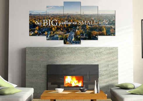 Our Big Problems are Small to God Wall Art Canvas Print - Christian Walls
