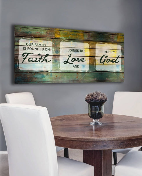 Our Family is Founded on Faith - Christian Signs for Home