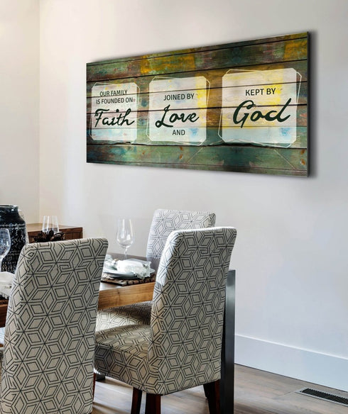 Our Family is Founded on Faith - Christian Signs for Home