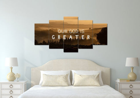 Our God is Greater Canvas Wall Art Print - Christian Walls