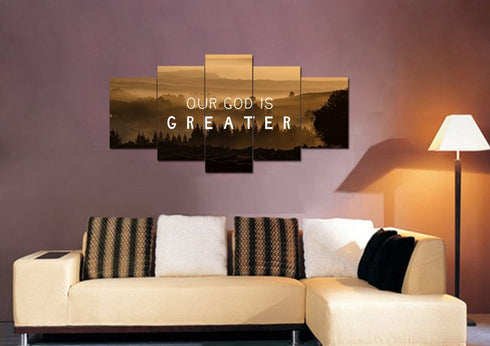 Our God is Greater Canvas Wall Art Print - Christian Walls