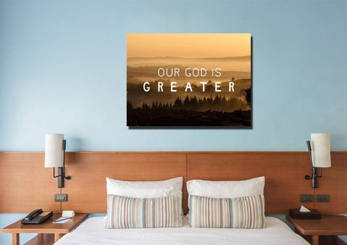 Our God is Greater Canvas Wall Art Print - Christian Walls